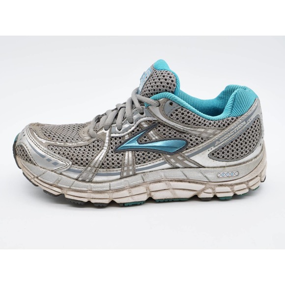 Brooks Running Shoes Womens 6 Addiction Gray Silver Lace Up Athletic Sneakers - Picture 2 of 12